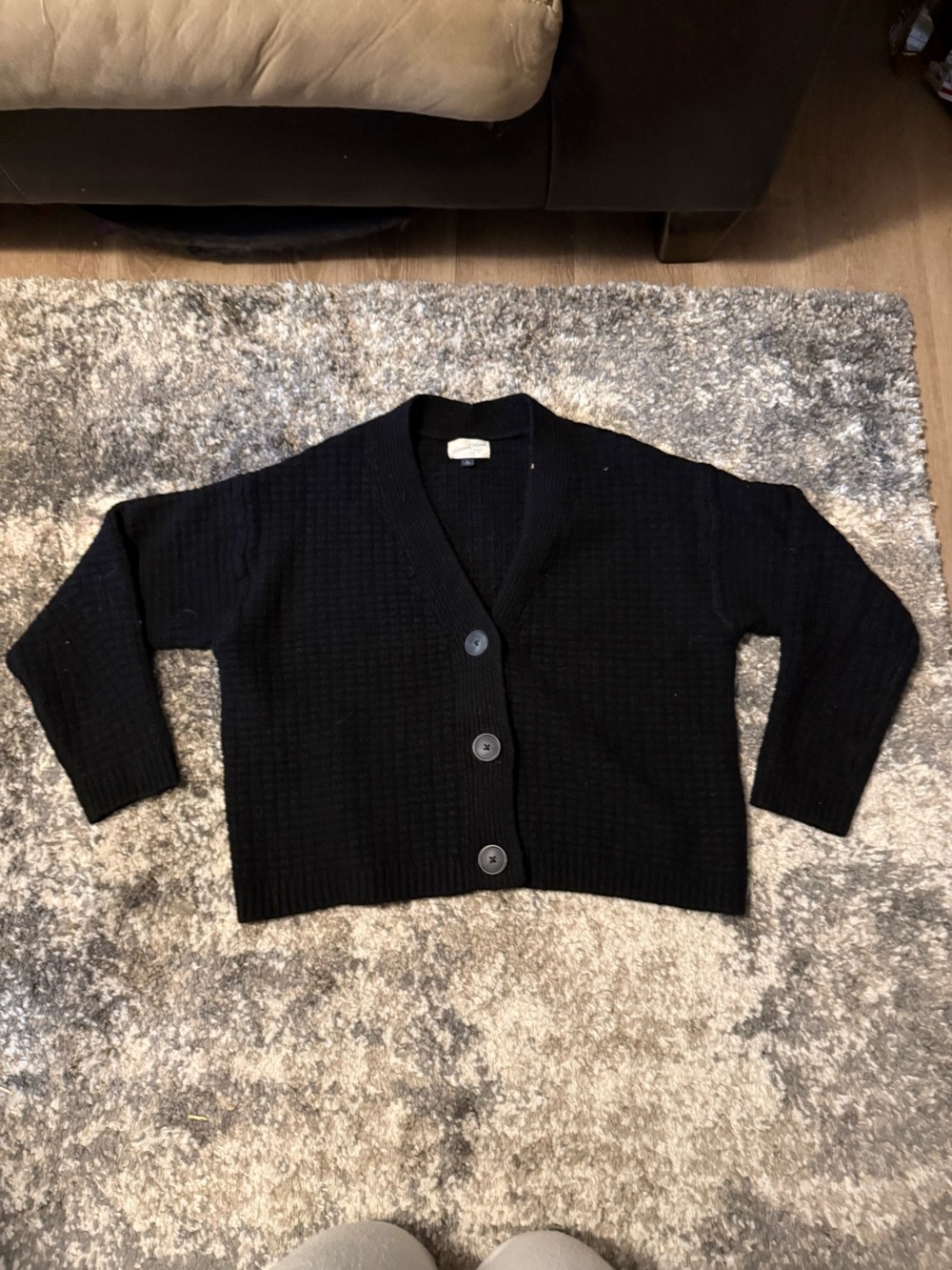 Universal Thread Black Button-Front V-Neck Cardigan